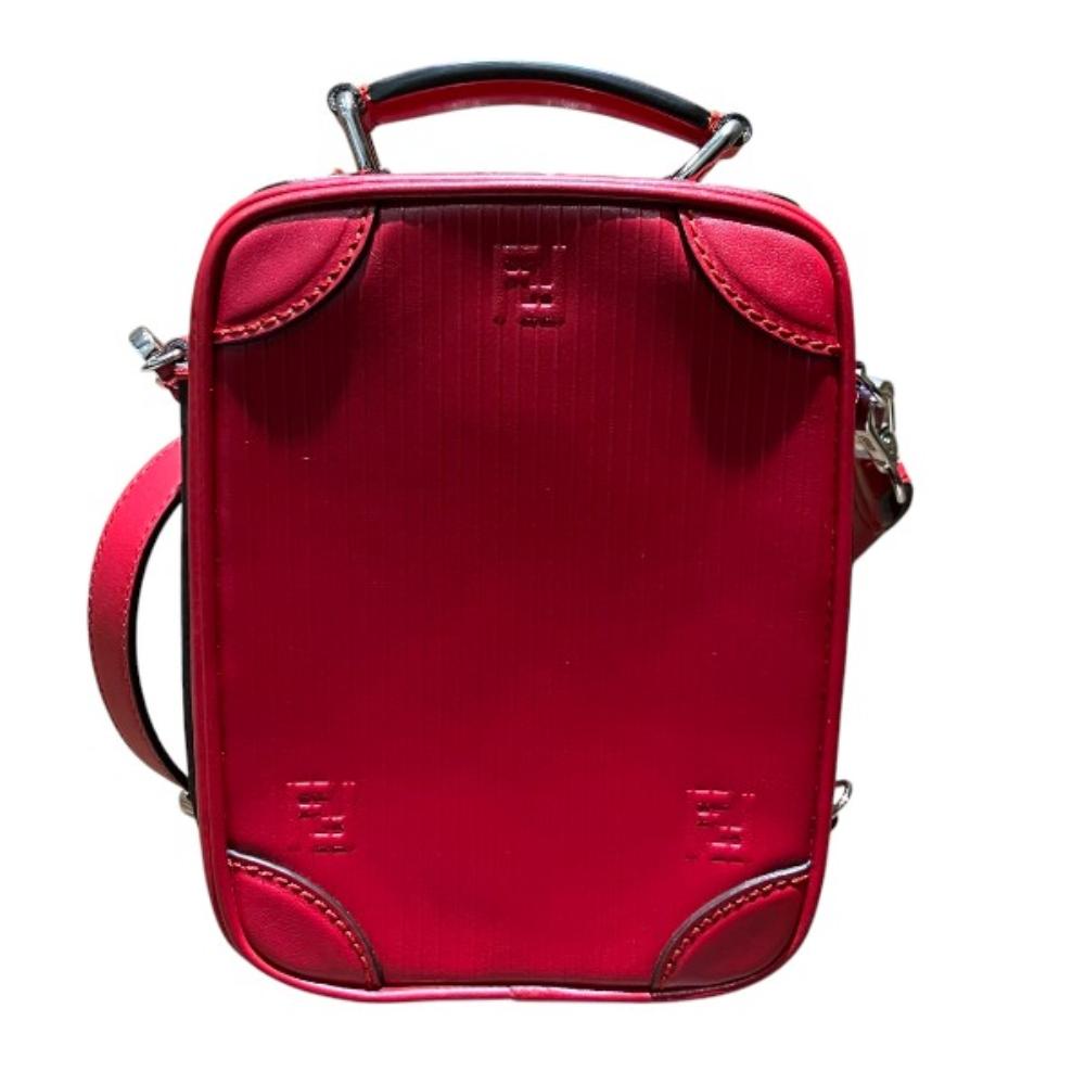Red Canvas Fendi Crossbody Bag