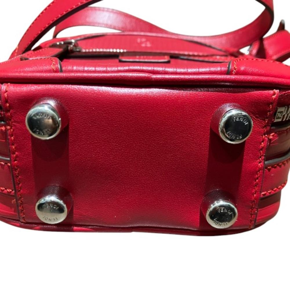 Red Canvas Fendi Crossbody Bag