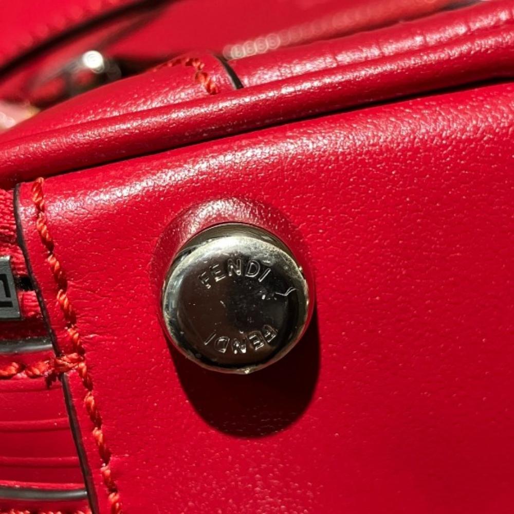 Red Canvas Fendi Crossbody Bag