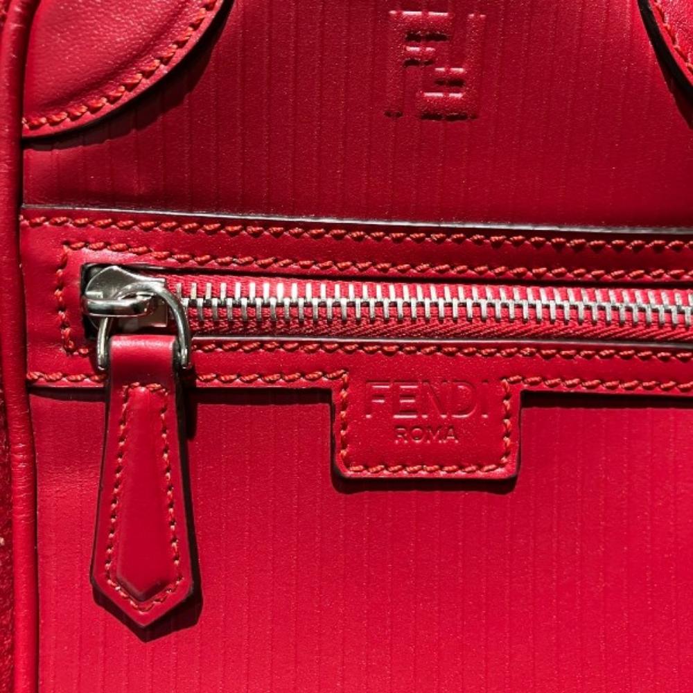 Red Canvas Fendi Crossbody Bag
