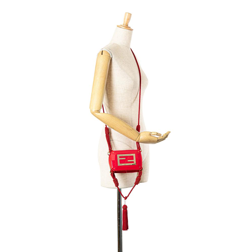 Red Fabric Fendi Crossbody Bag
