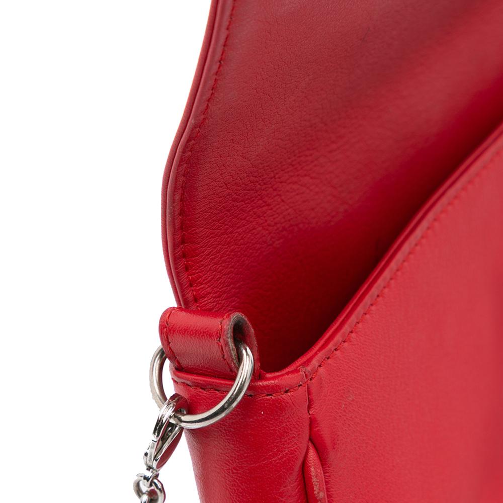 Red Leather Fendi Crossbody Bag