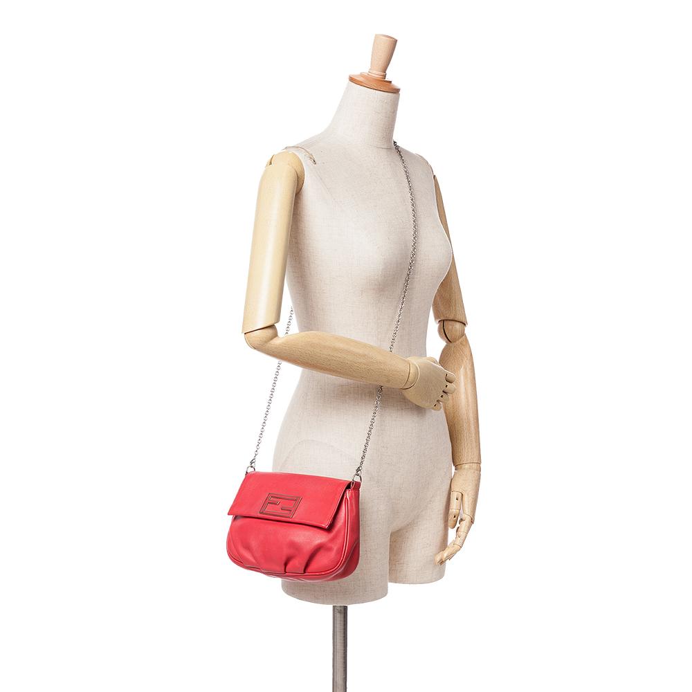 Red Leather Fendi Crossbody Bag