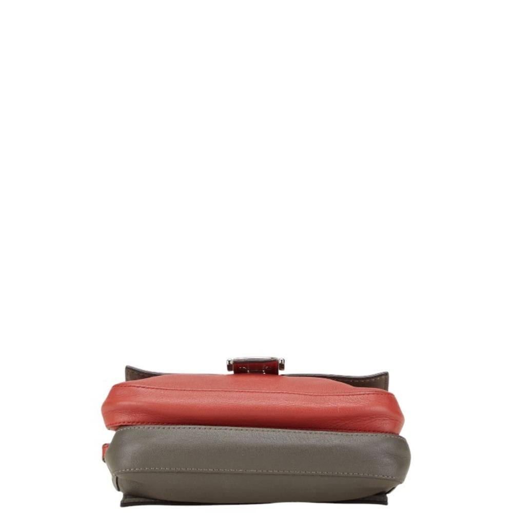 Red Leather Fendi Crossbody Bag