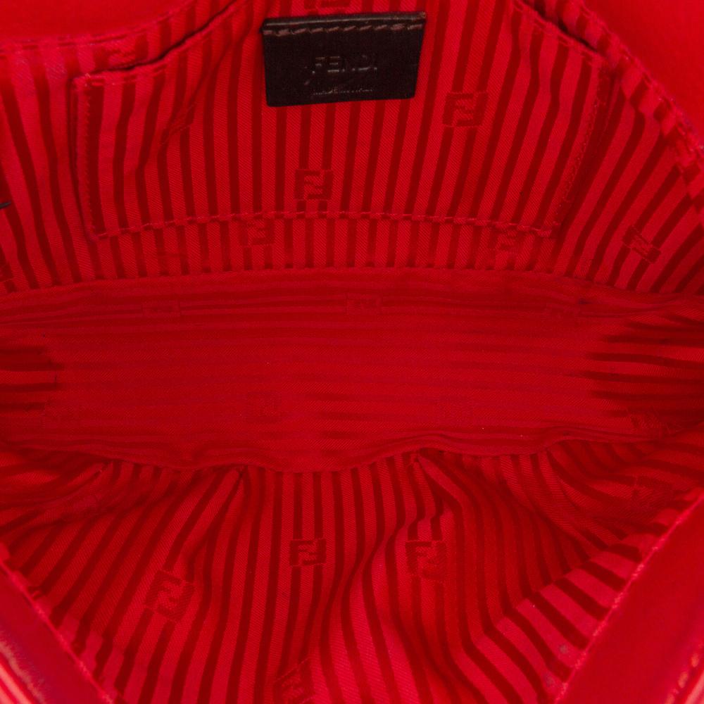 Red Leather Fendi Crossbody Bag