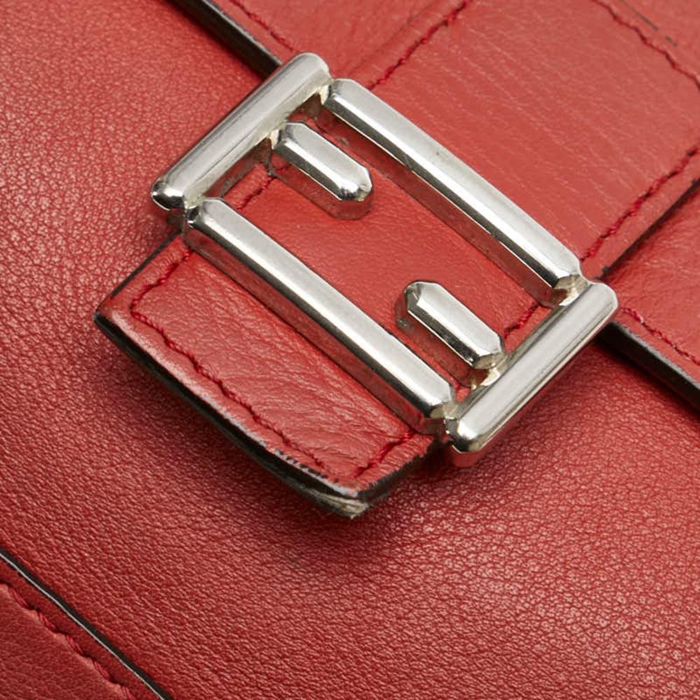 Red Leather Fendi Crossbody Bag