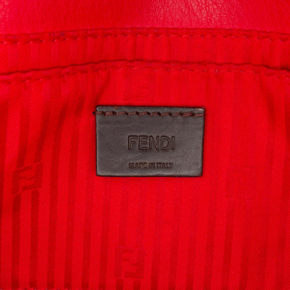 Red Leather Fendi Crossbody Bag
