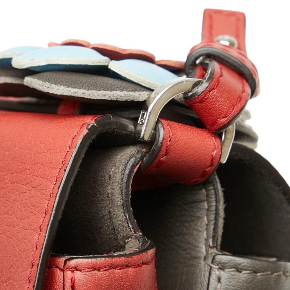 Red Leather Fendi Crossbody Bag