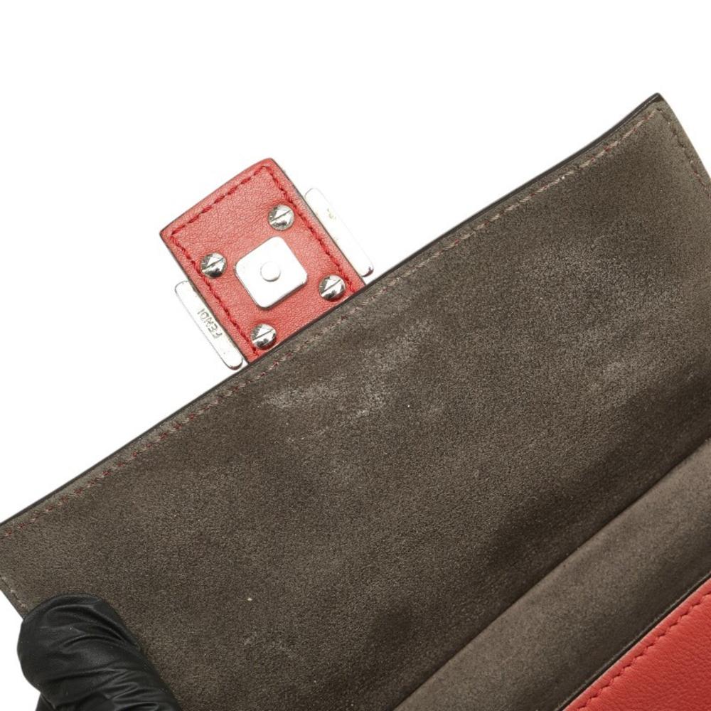 Red Leather Fendi Crossbody Bag