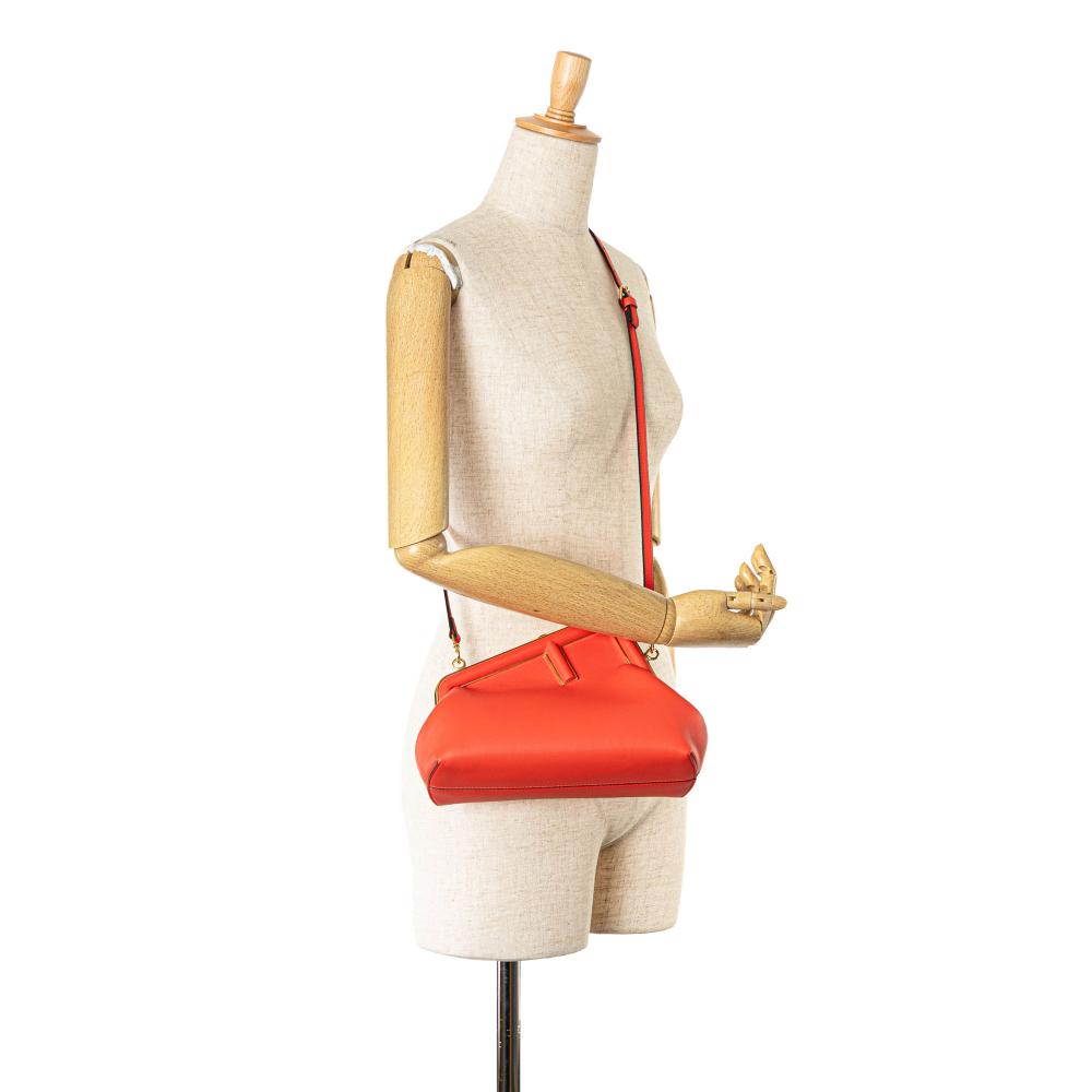 Red Leather Fendi Crossbody Bag
