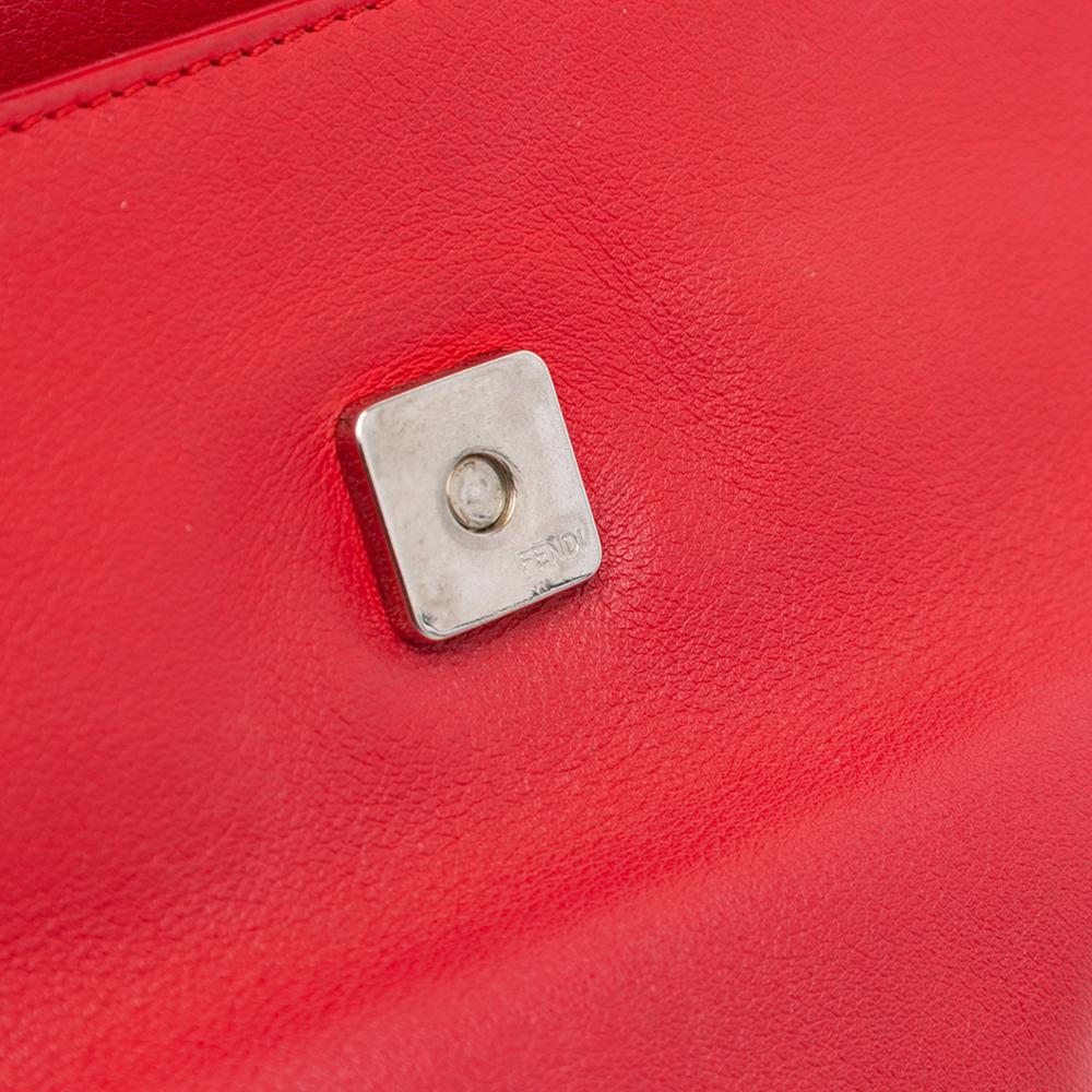 Red Leather Fendi Crossbody Bag