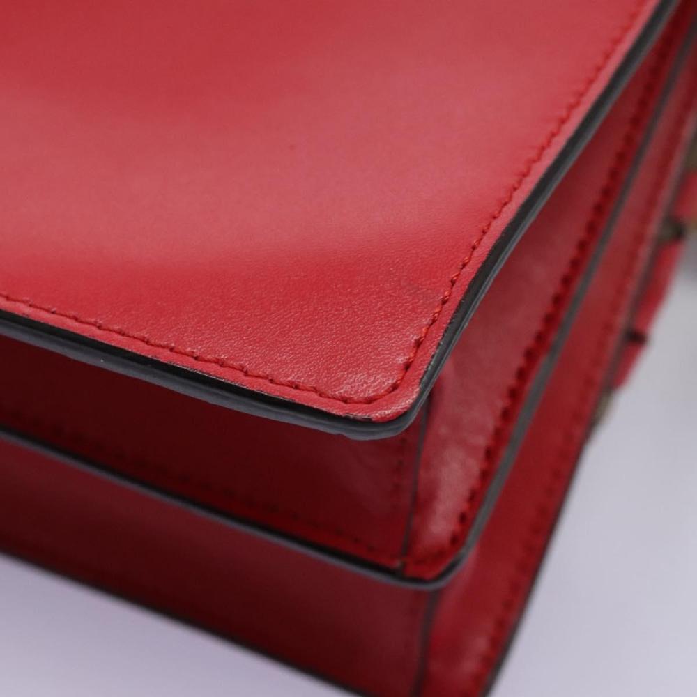 Red Leather Fendi Shoulder Bag