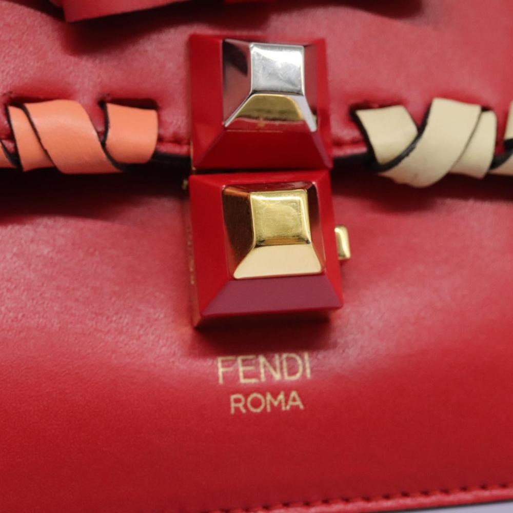 Red Leather Fendi Shoulder Bag