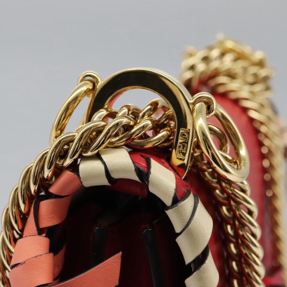 Red Leather Fendi Shoulder Bag