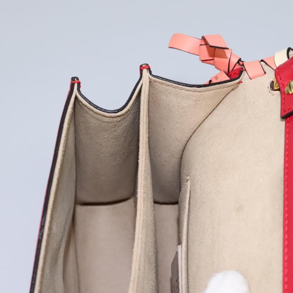 Red Leather Fendi Shoulder Bag