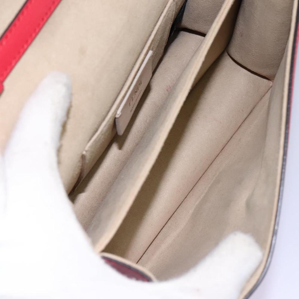 Red Leather Fendi Shoulder Bag