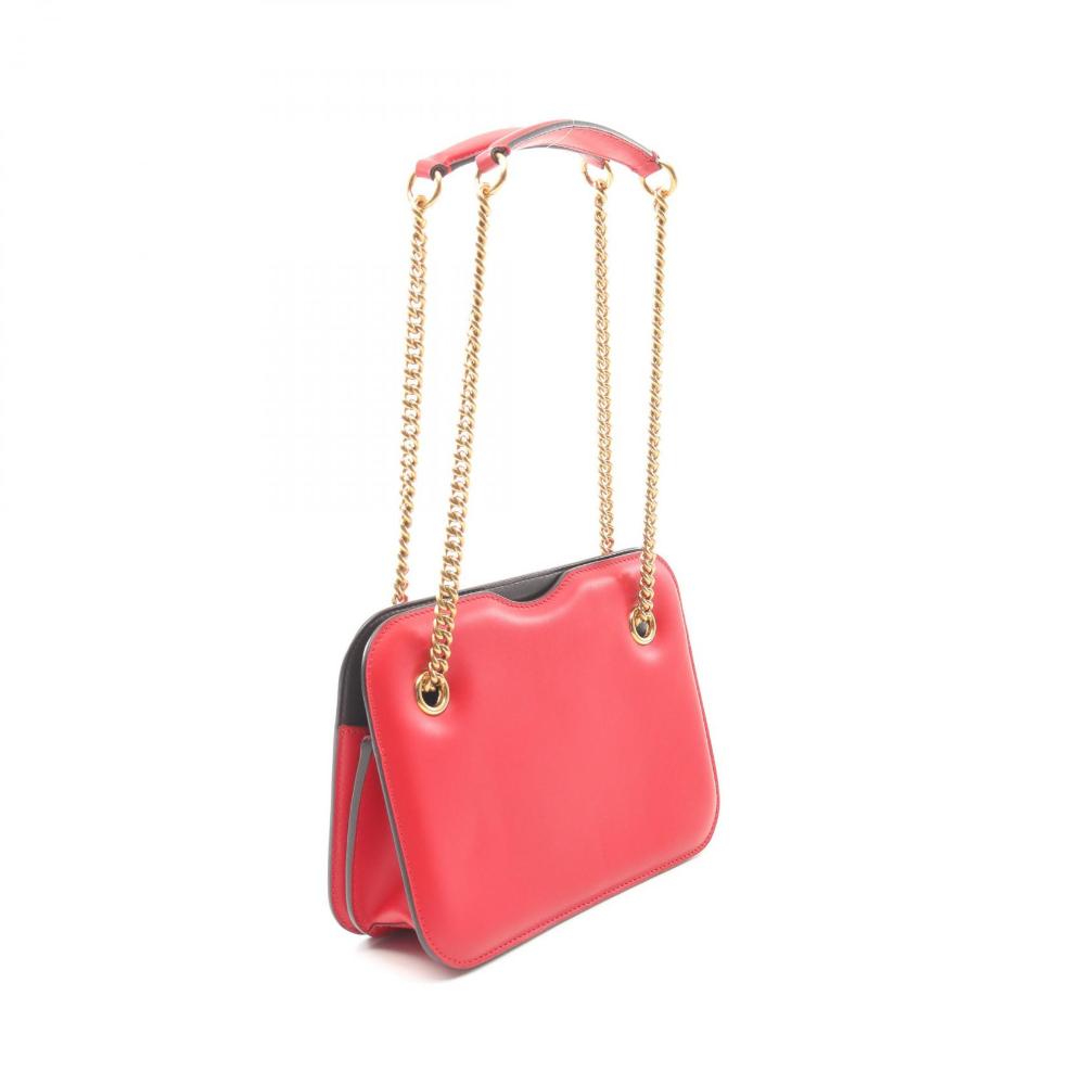 Red Leather Fendi Shoulder Bag