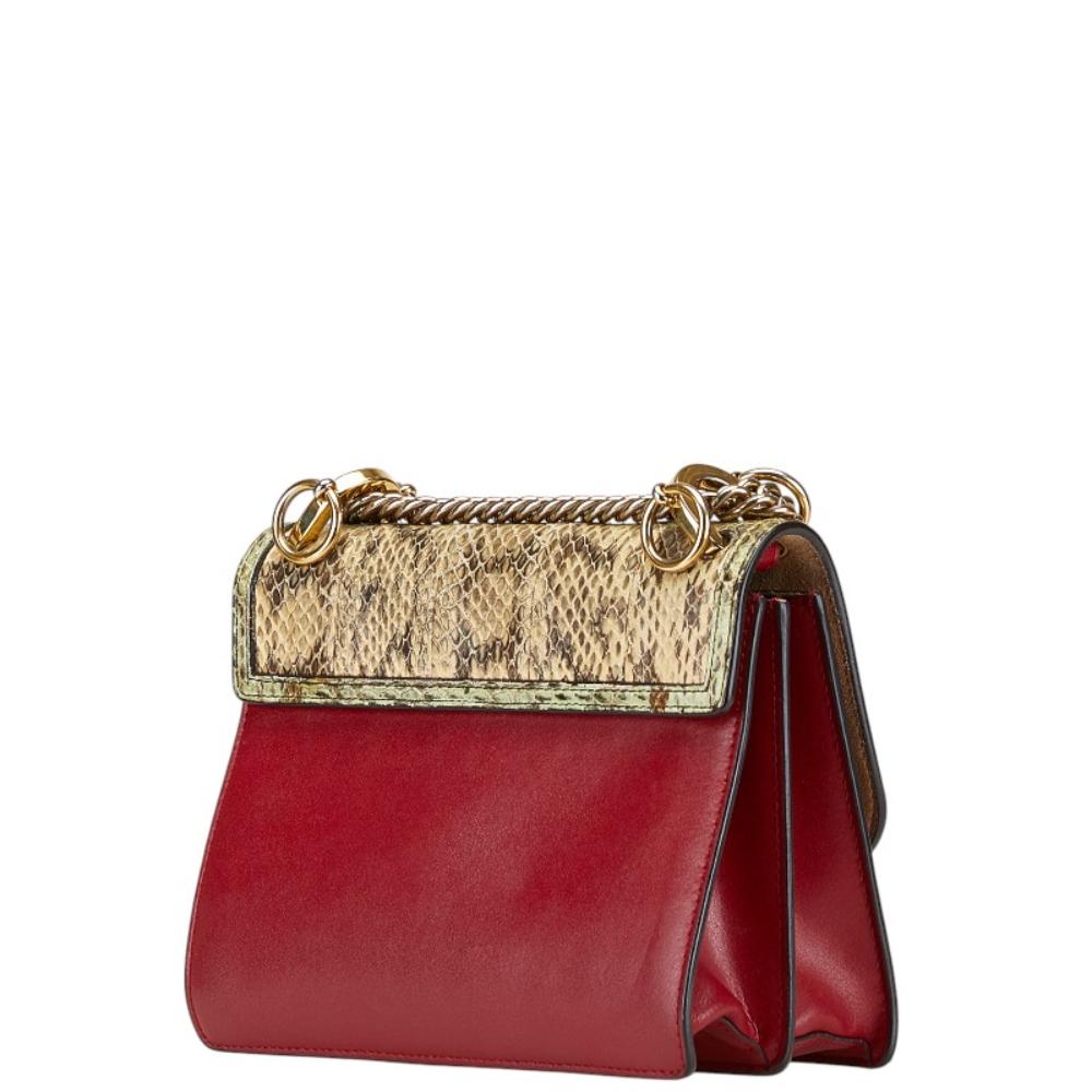 Red Leather Fendi Shoulder Bag