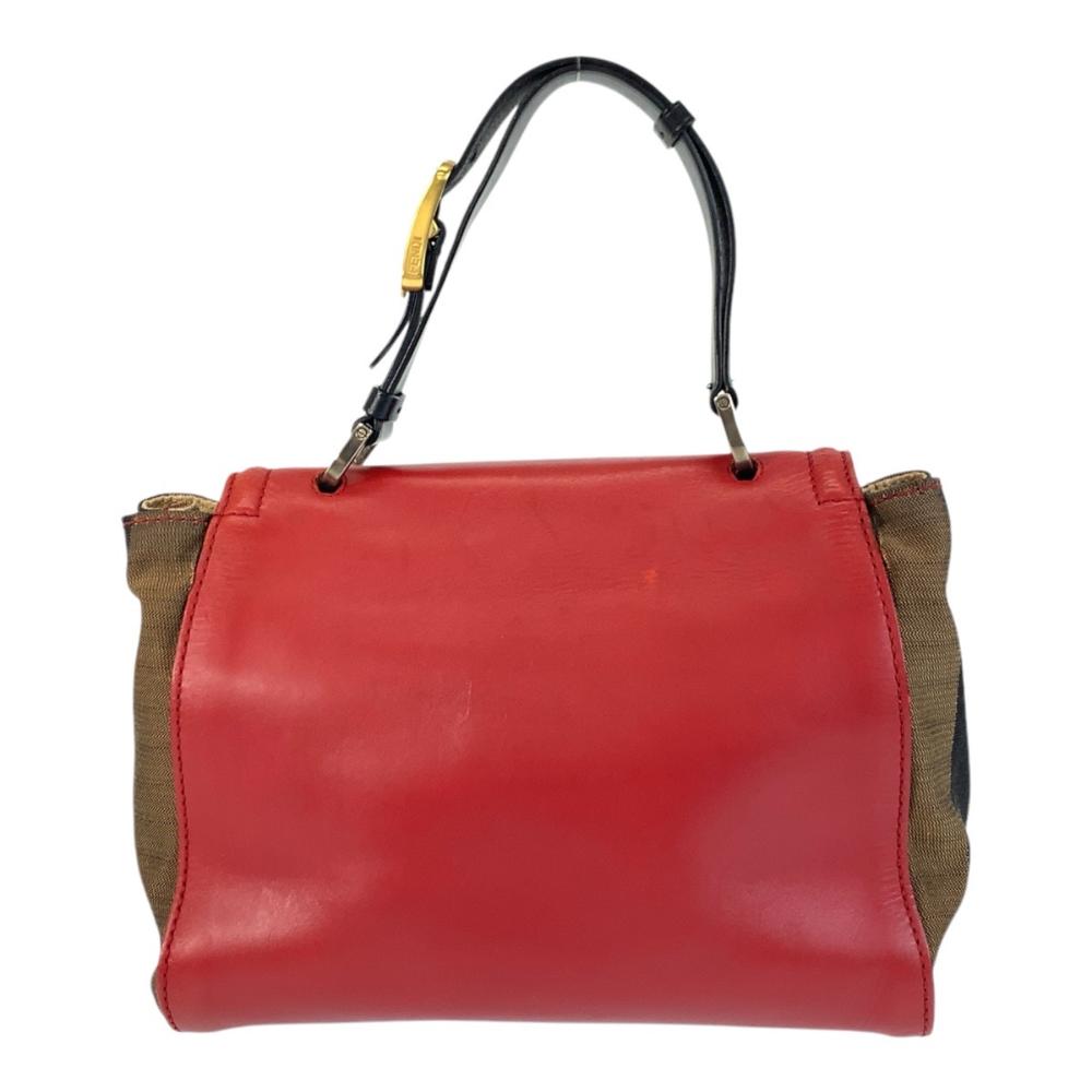 Red Leather Fendi Shoulder Bag