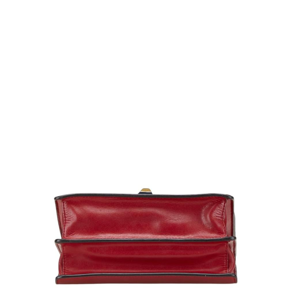 Red Leather Fendi Shoulder Bag