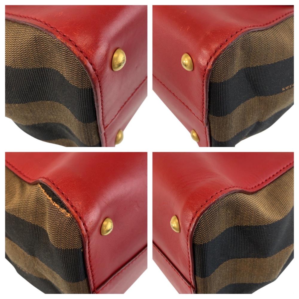 Red Leather Fendi Shoulder Bag