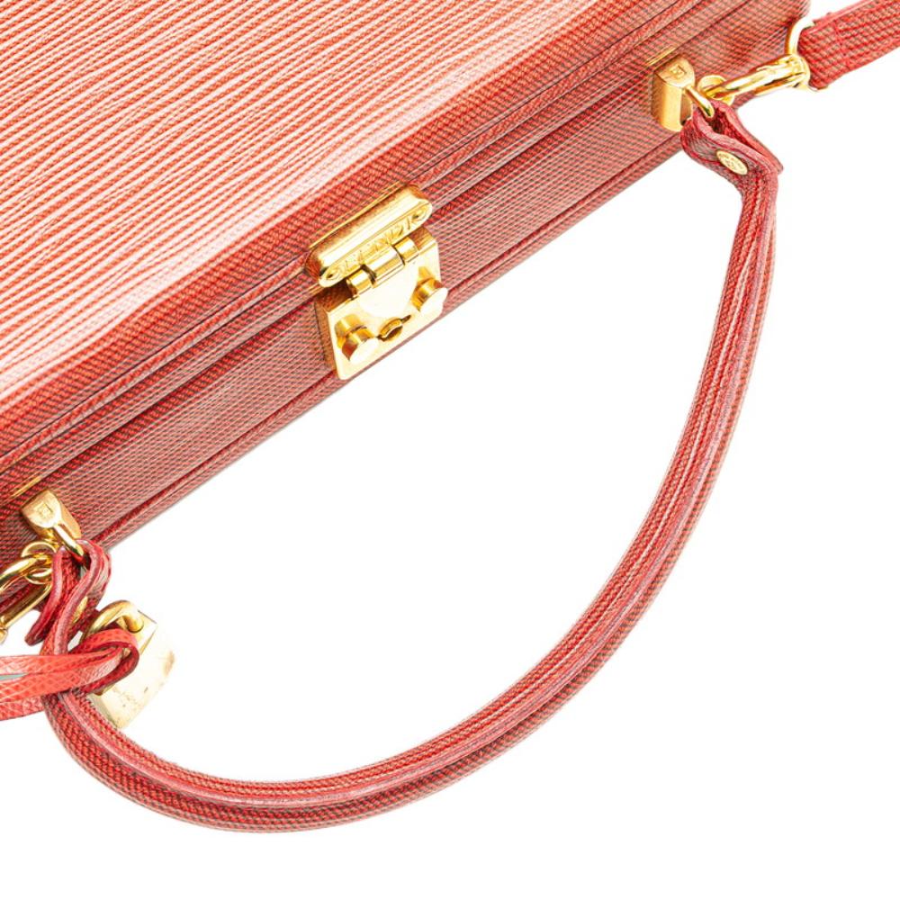 Red Leather Fendi Shoulder Bag