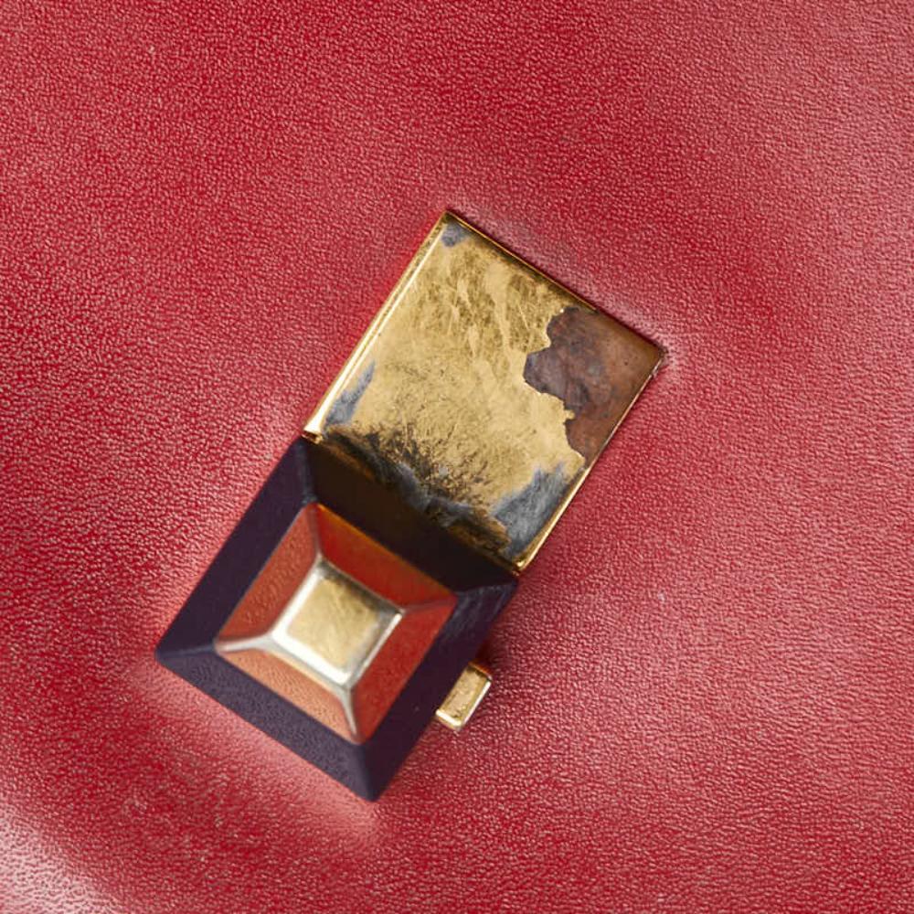 Red Leather Fendi Shoulder Bag