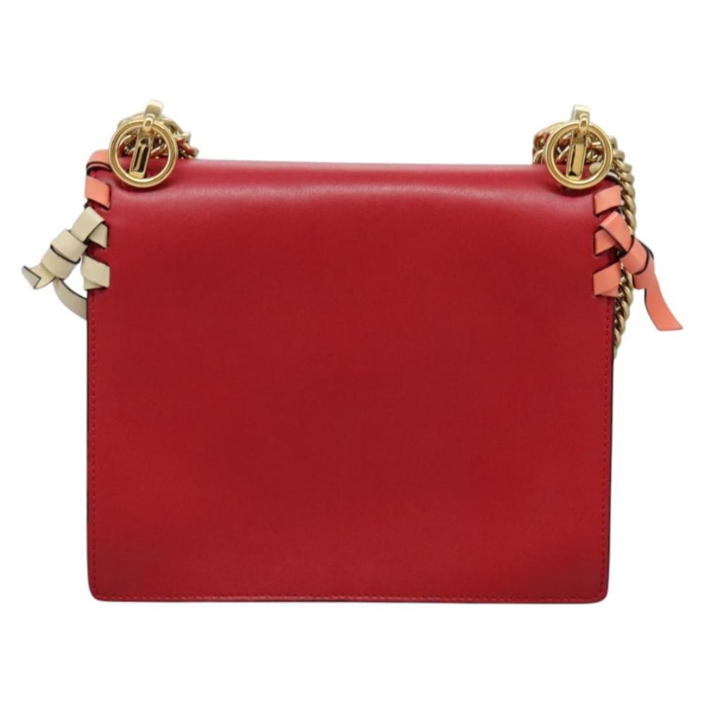Red Leather Fendi Shoulder Bag