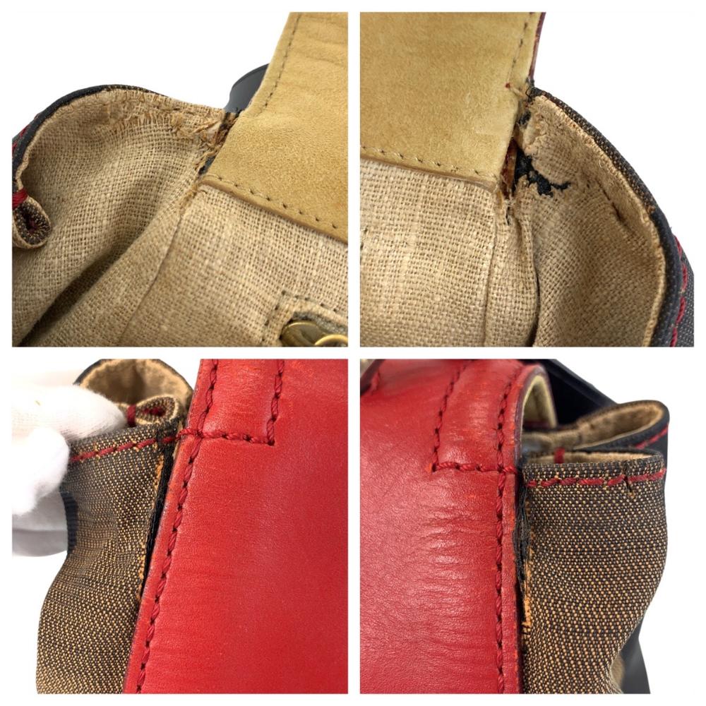 Red Leather Fendi Shoulder Bag