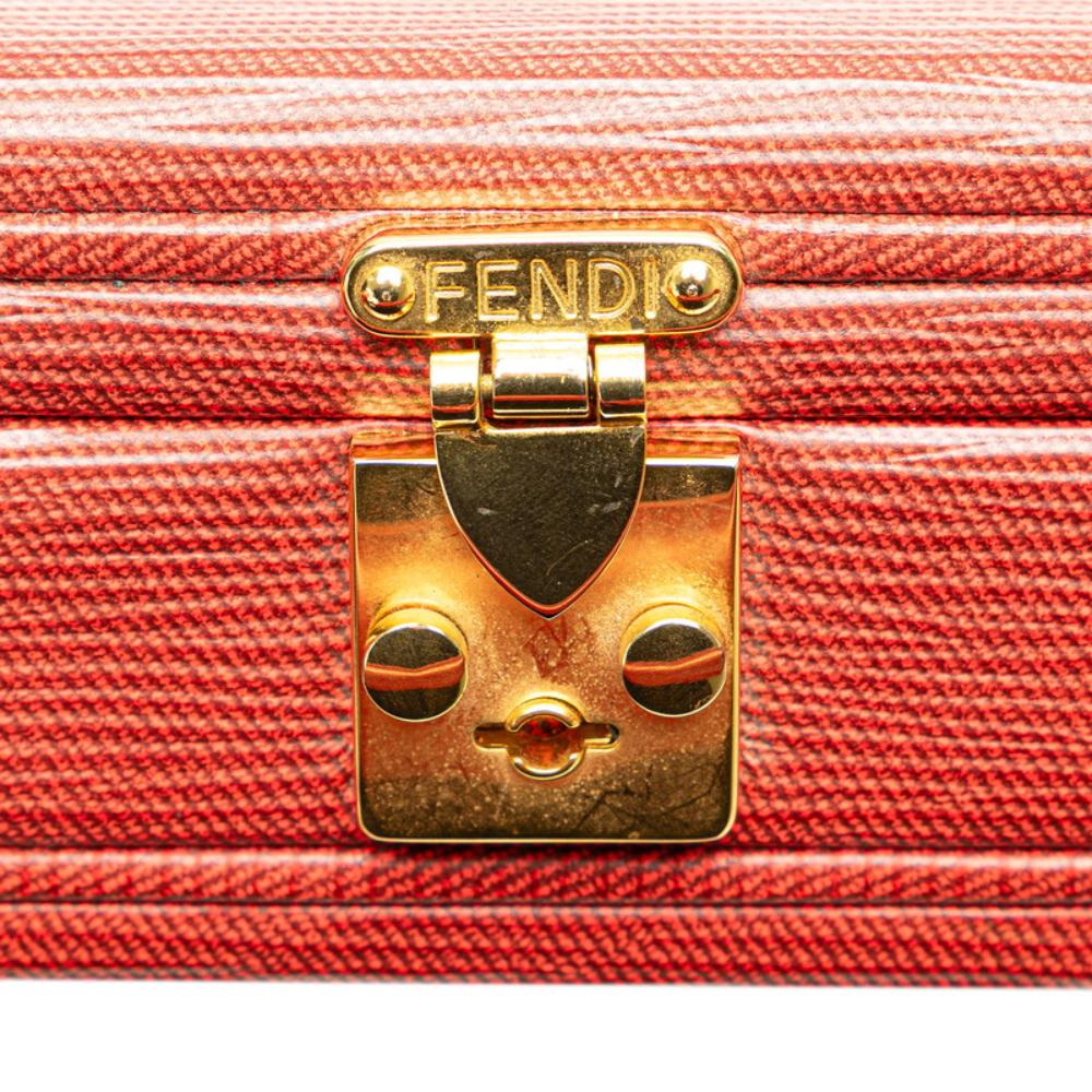 Red Leather Fendi Shoulder Bag