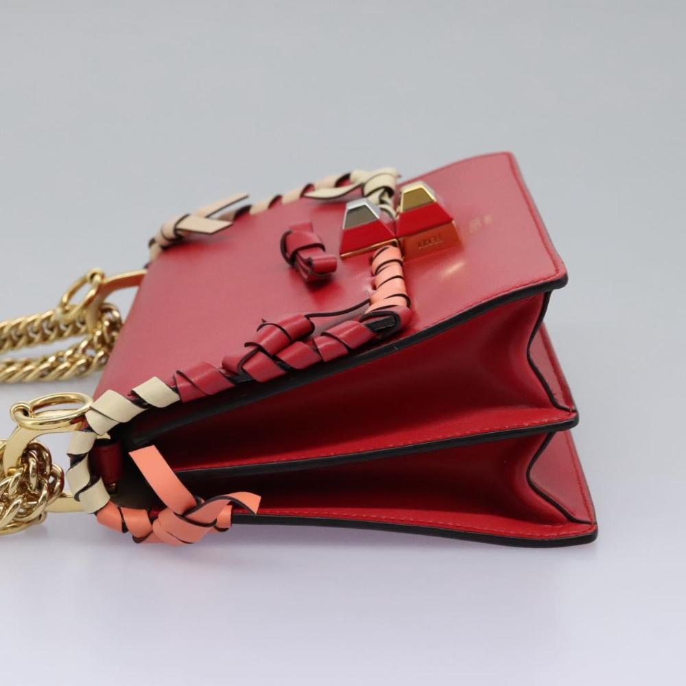 Red Leather Fendi Shoulder Bag
