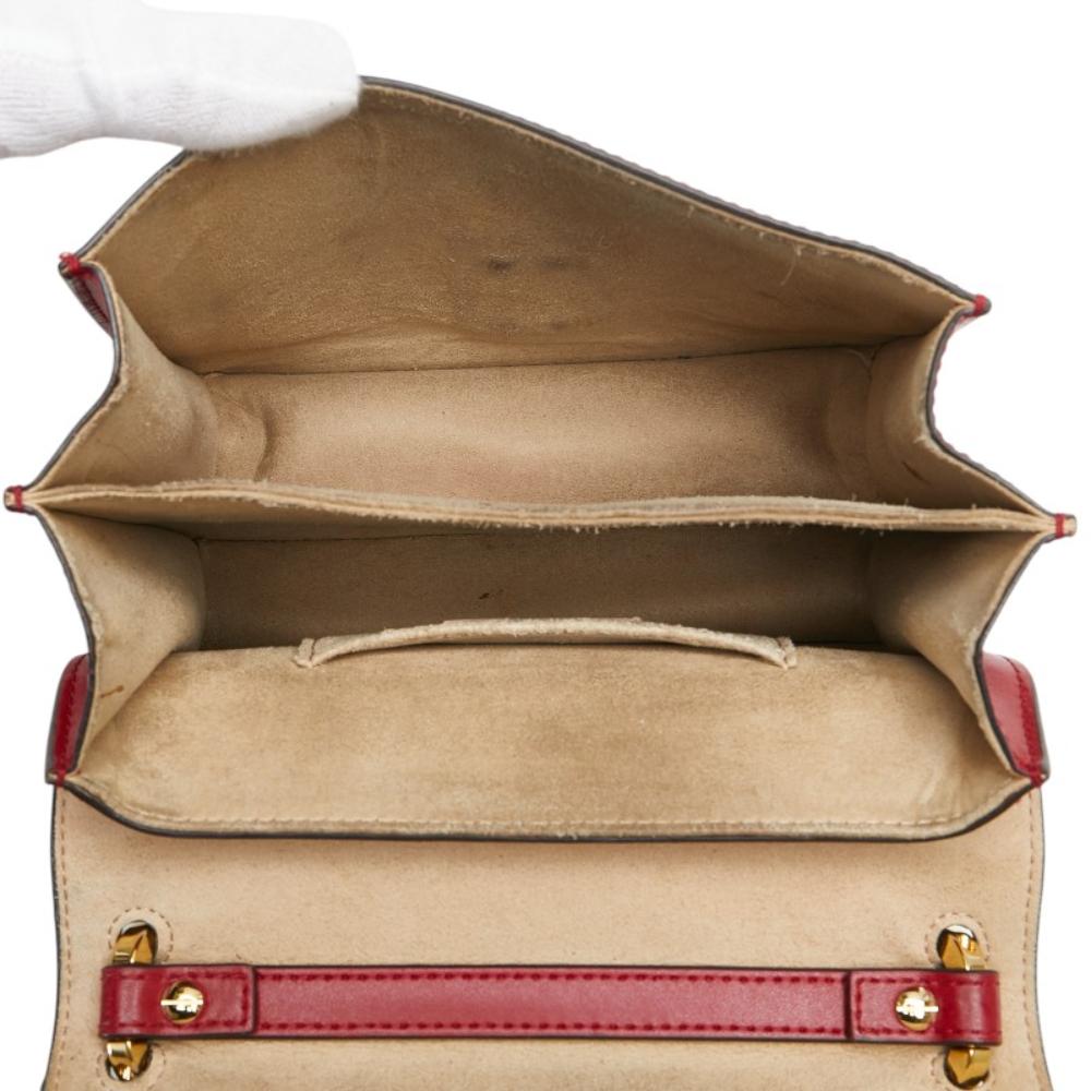 Red Leather Fendi Shoulder Bag
