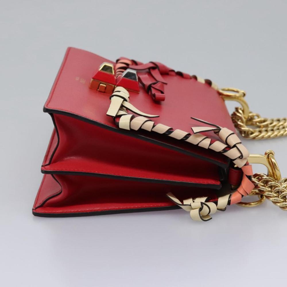 Red Leather Fendi Shoulder Bag