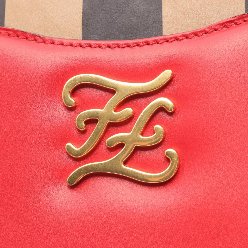 Red Leather Fendi Shoulder Bag