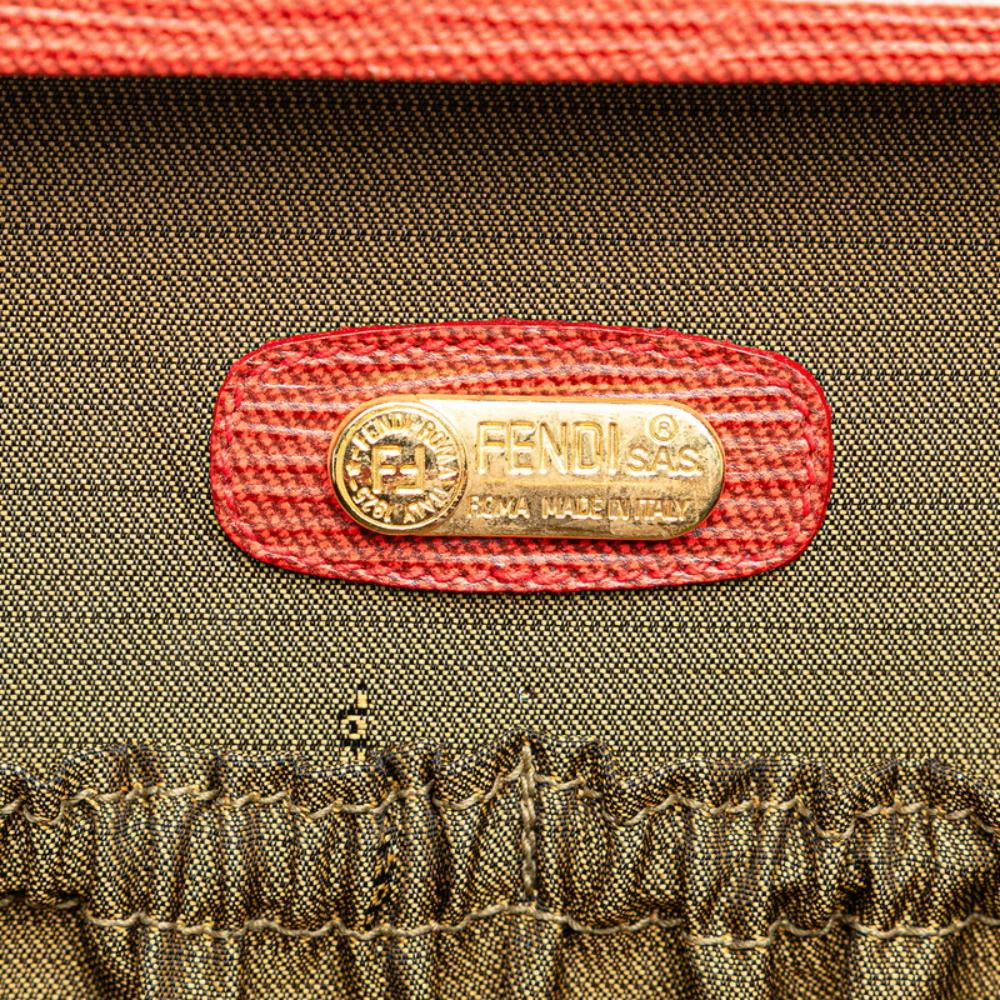 Red Leather Fendi Shoulder Bag