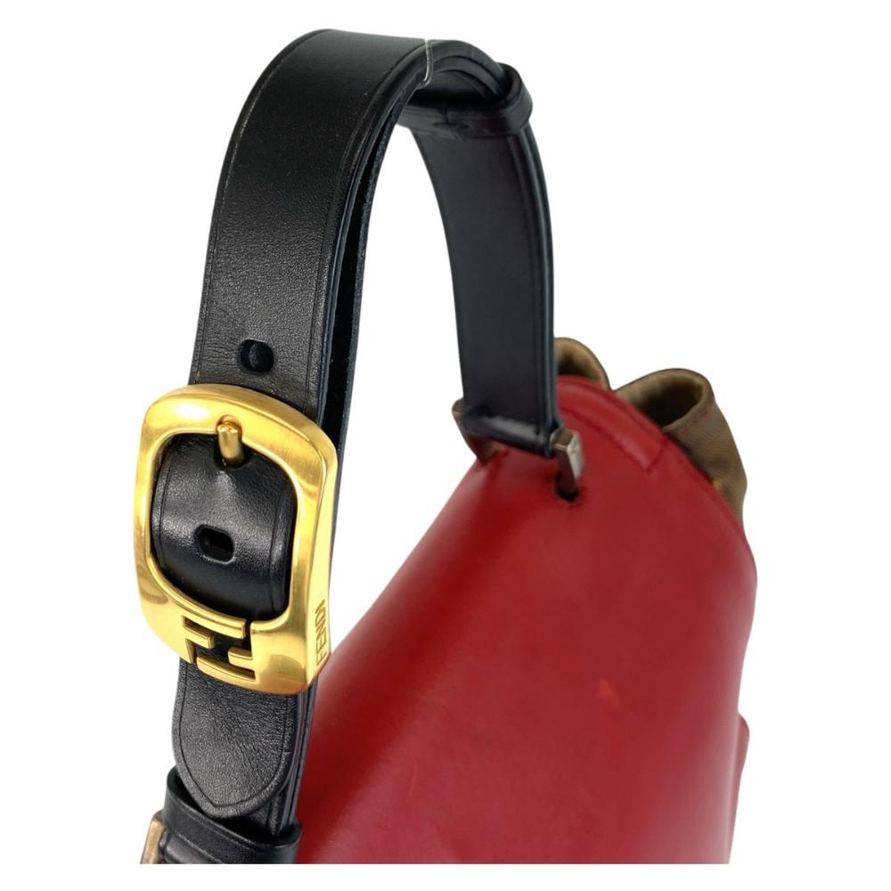 Red Leather Fendi Shoulder Bag