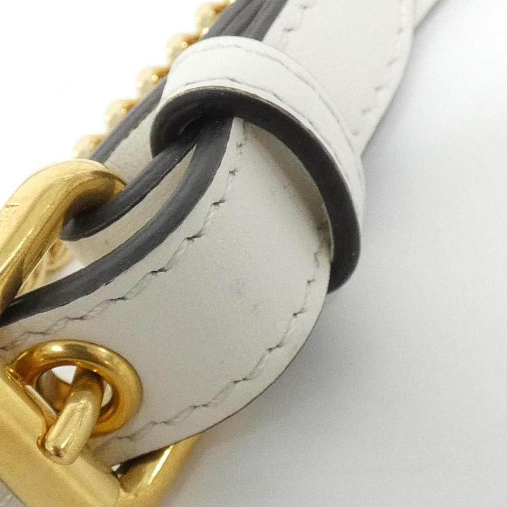 White Coated Canvas Fendi Shoulder Bag