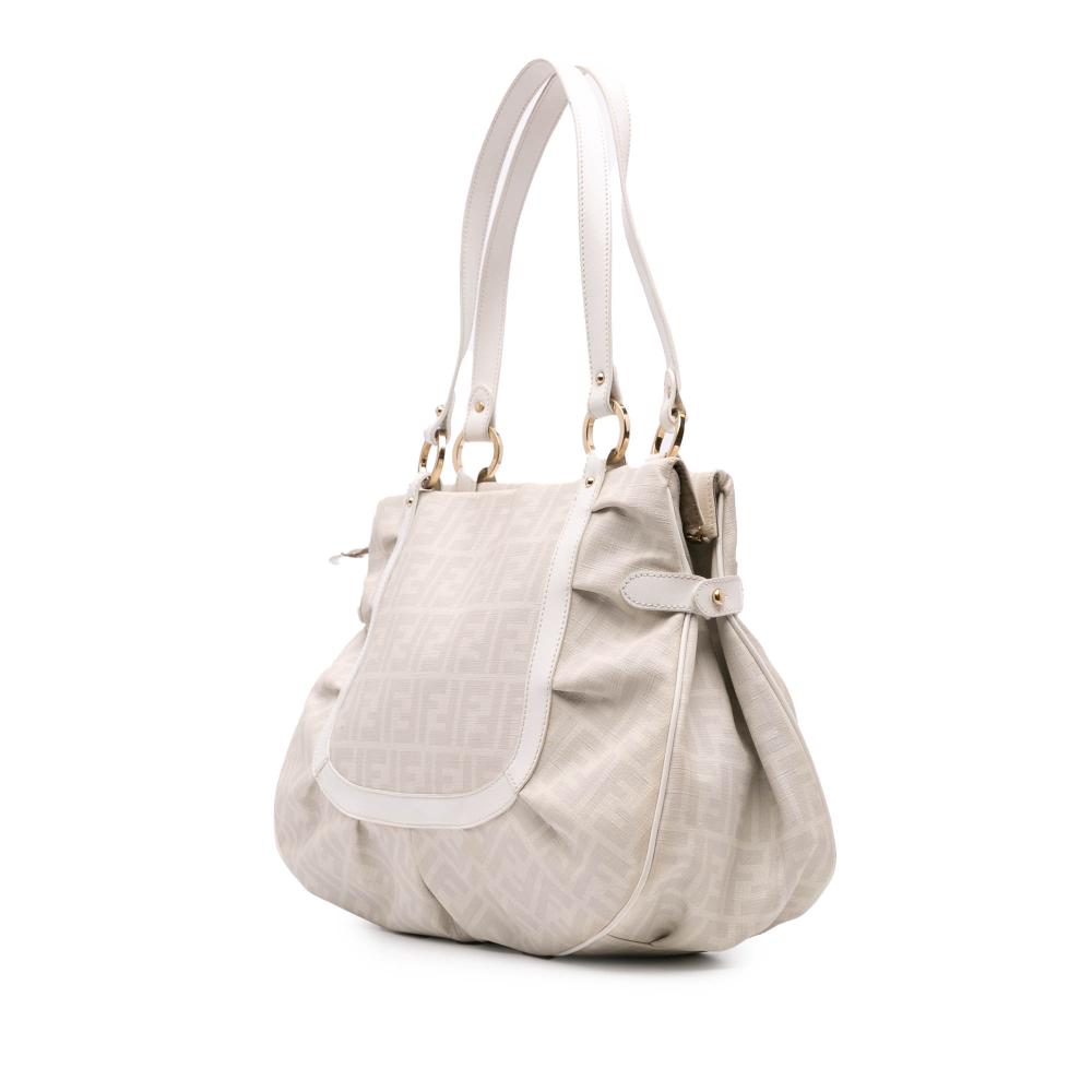 White Fabric Fendi Tote