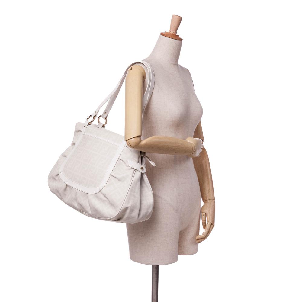 White Fabric Fendi Tote