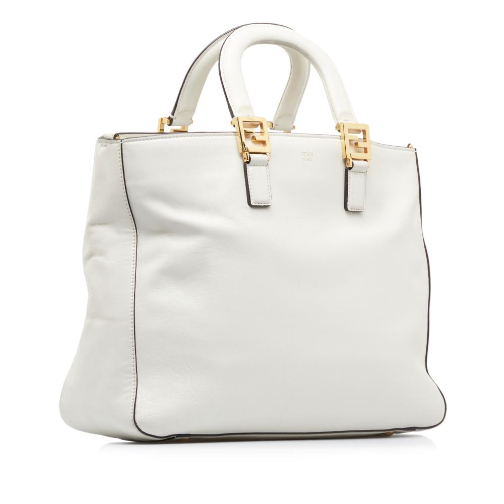 White Leather Fendi Tote