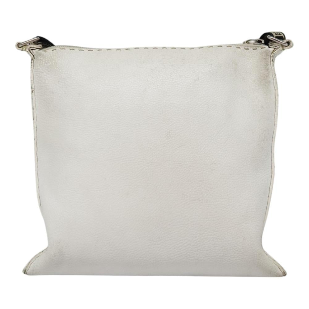 White Leather Fendi Shoulder Bag