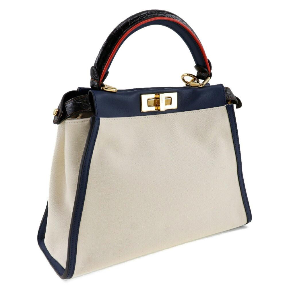 White Leather Fendi Peekaboo