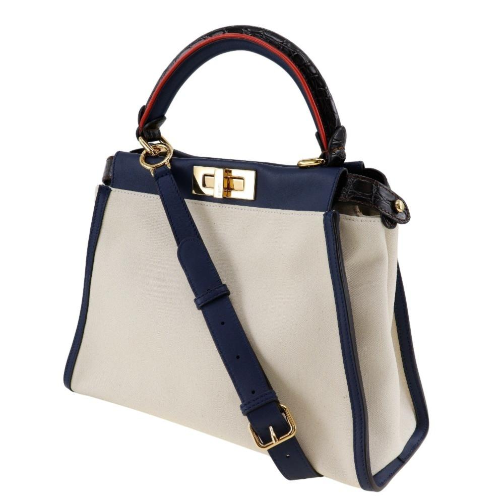 White Leather Fendi Peekaboo