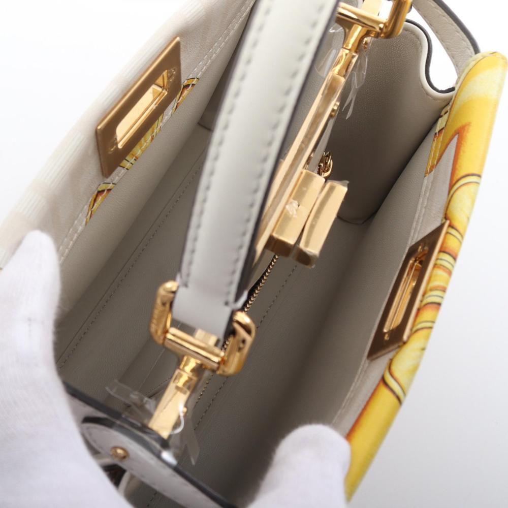 White Leather Fendi Peekaboo