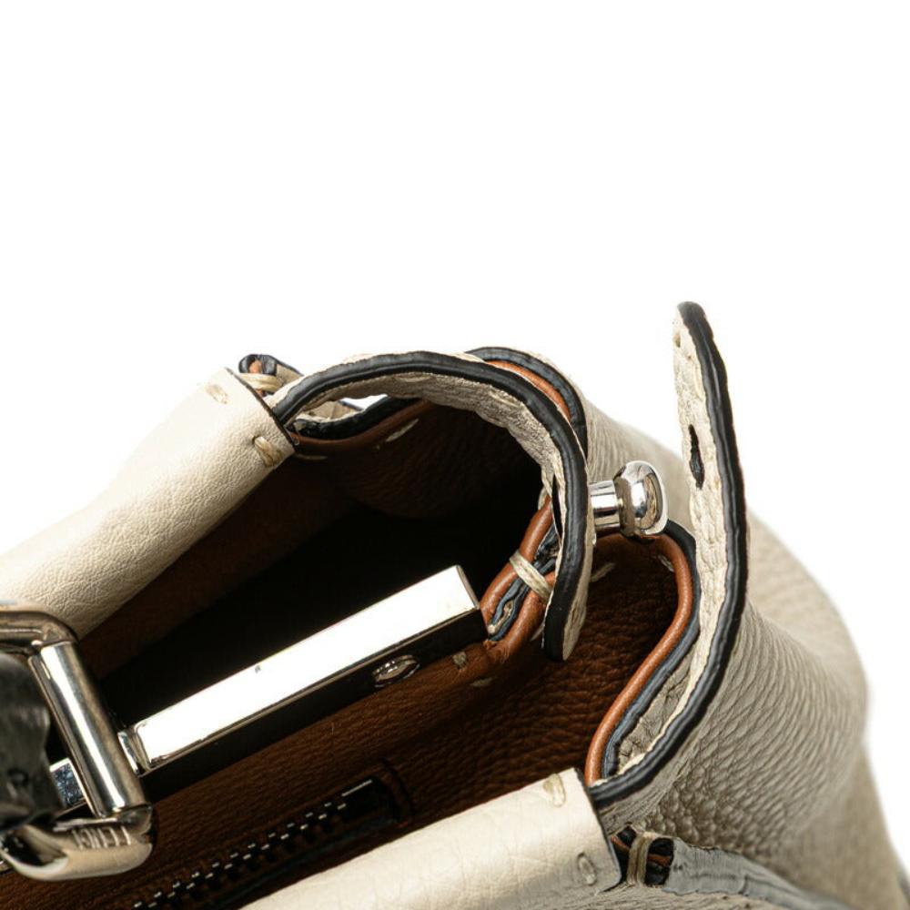 White Leather Fendi Peekaboo
