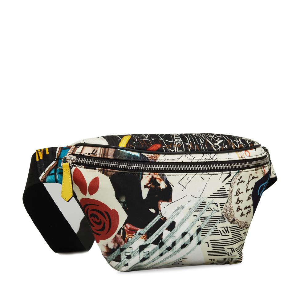White Nylon Fendi Belt Bag