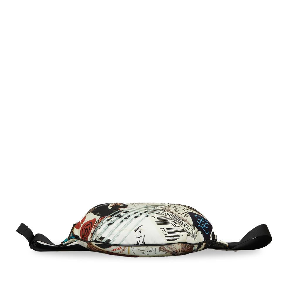 White Nylon Fendi Belt Bag