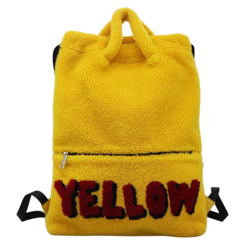 Yellow Canvas Fendi Backpack