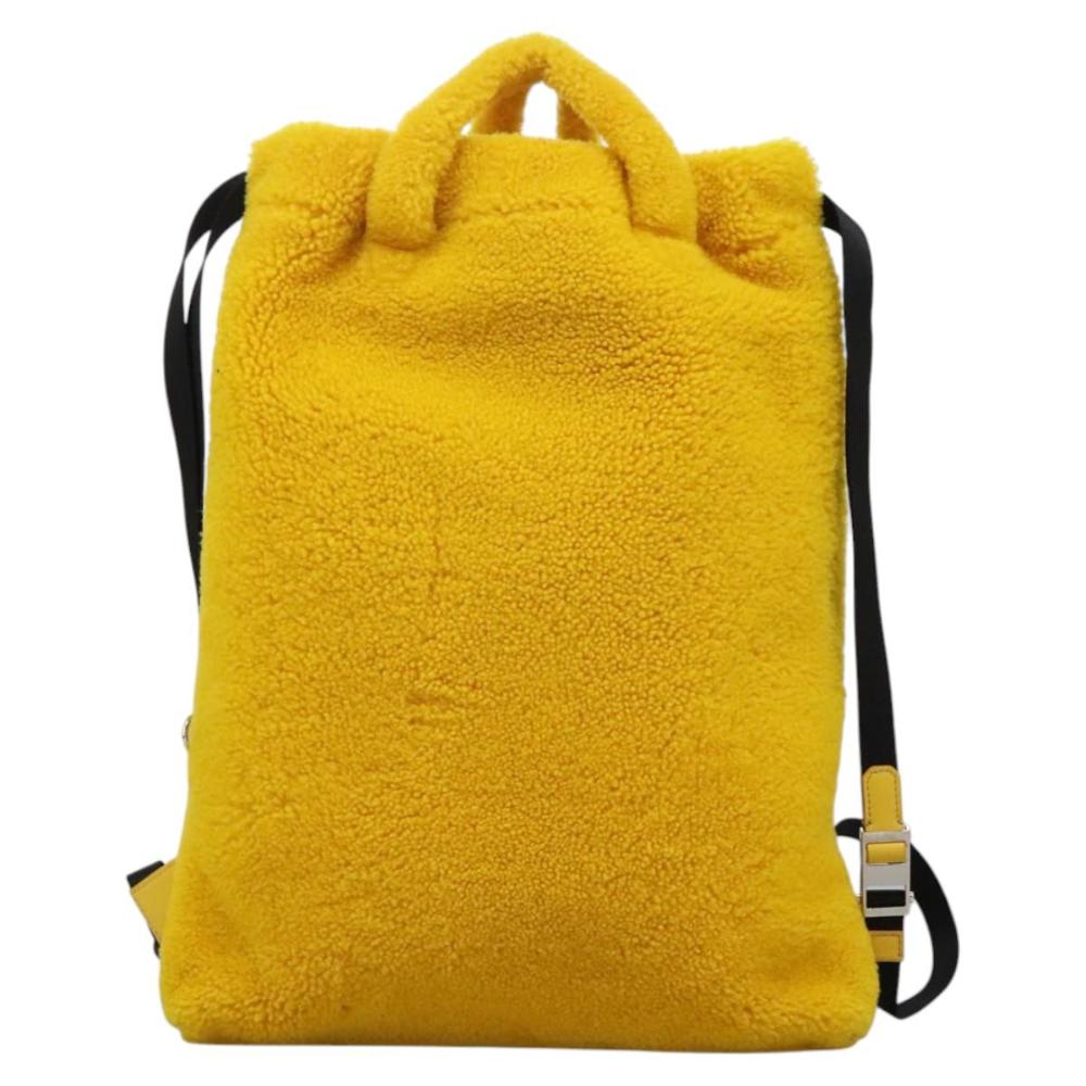 Yellow Canvas Fendi Backpack