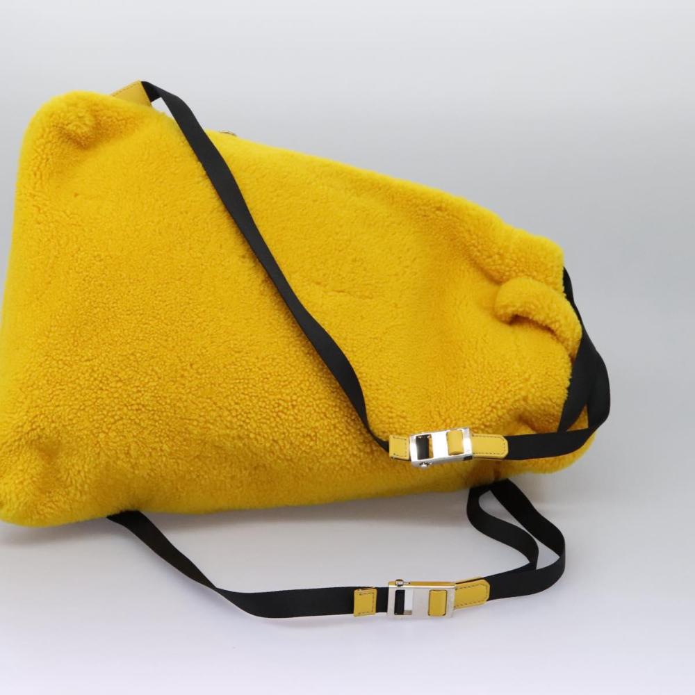 Yellow Canvas Fendi Backpack